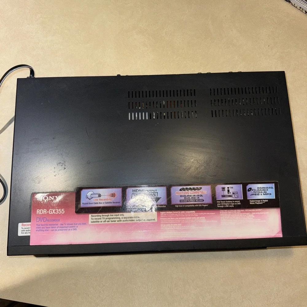 Sony DVD Recorder RDR-GX355 HDMI 720 / 1080i HD Link No Remote TESTED & Working!
